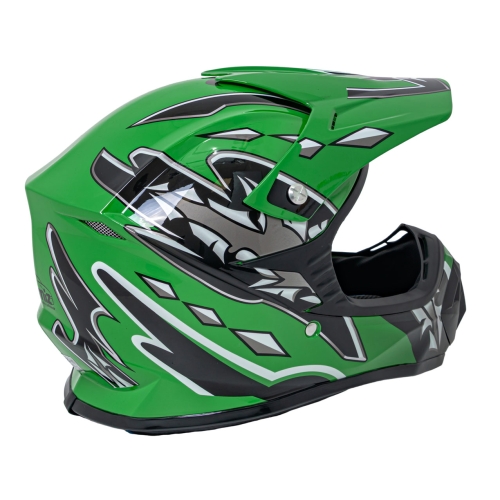 Kask Motocyklowy dla dzieci Enduro Zielony M